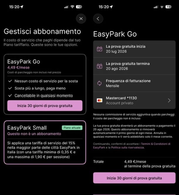 Come funziona EasyPark Go