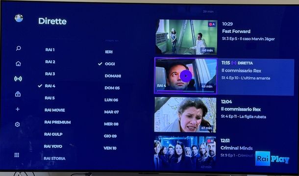 Vedere Rai 4 Smart TV