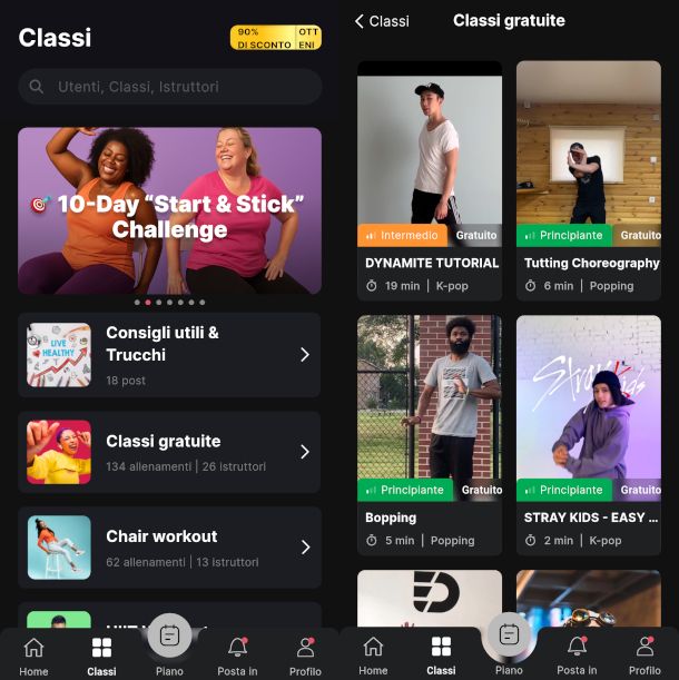 schermate app Everdance