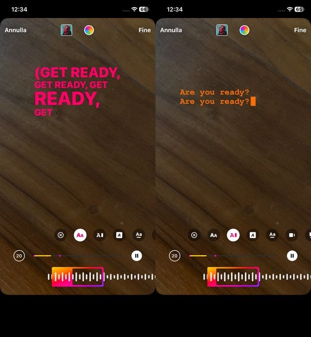 cambiare font canzoni Instagram