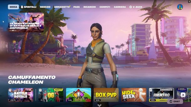 schermata gioco Fortnite