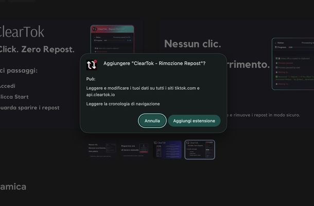 Rimuovere tutti i repost su TikTok con ClearTok