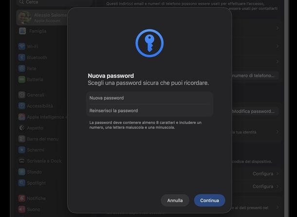 Recuperare password iCloud Mac