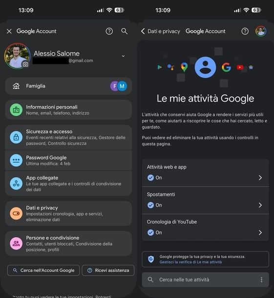 Vedere cronologia Google su iPhone
