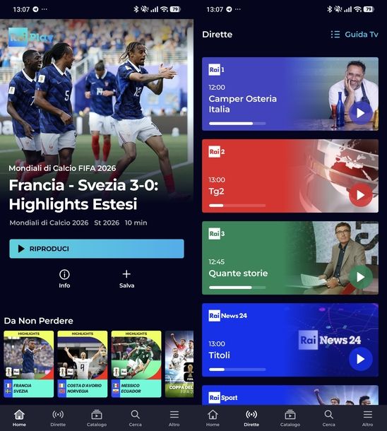 Vedere Rai 2 app