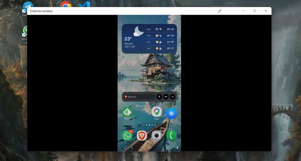 Trasmissione schermo Android con funzionalit&agrave; Schermo wireless di Windows