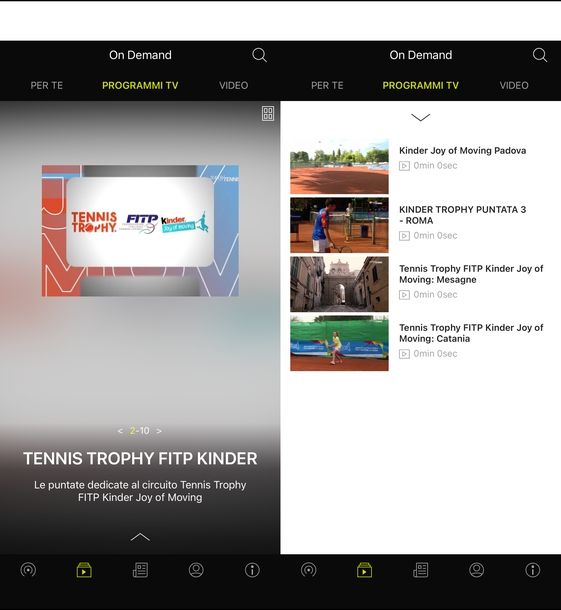 Vedere SuperTennis su iPhone