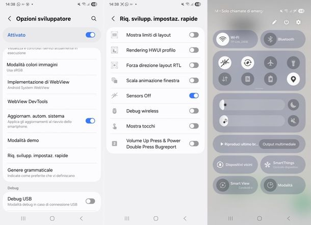disattivare sensore prossimità Samsung