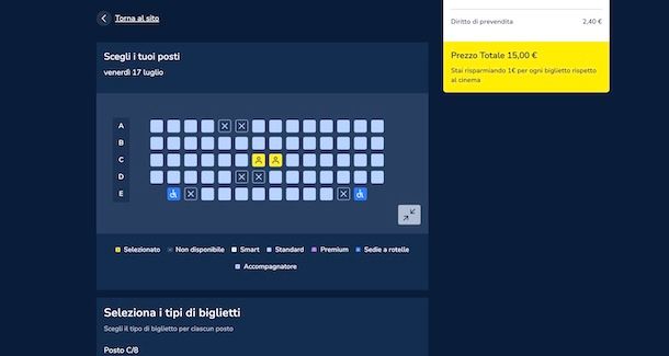 Selezionare posti UCI Cinemas