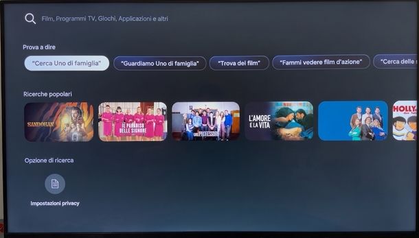 Cercare app su Smart TV Samsung