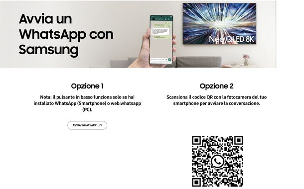 Contattare assistenza Samsung via WhatsApp