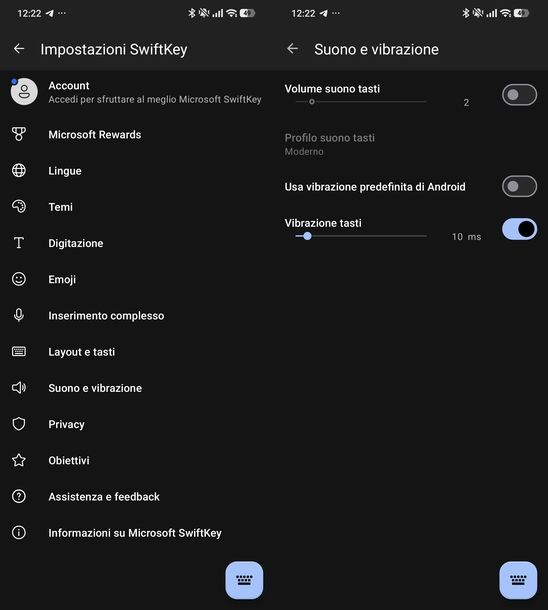 Togliere suono tastiera Microsoft SwiftKey Android
