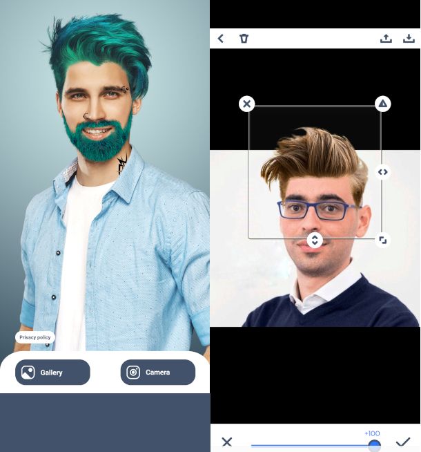 schermate app Trucco e acconciature per uomo