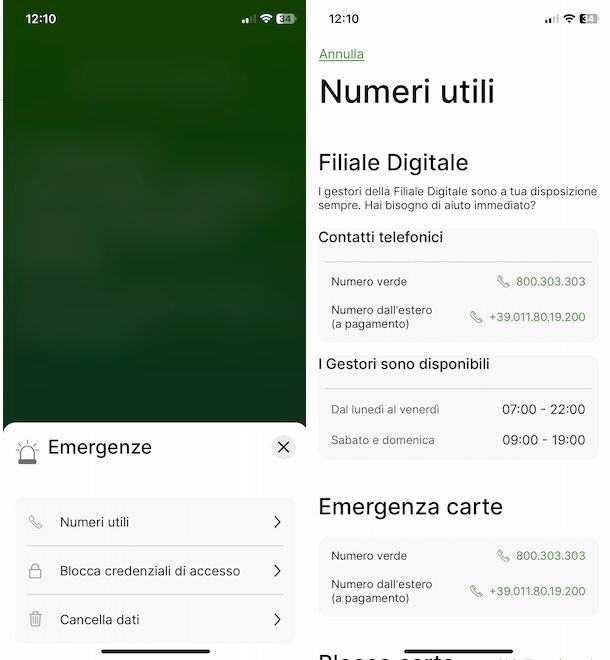 Contattare Intesa