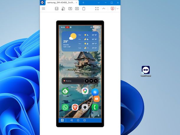 trasmissione schermo Android con TeamView