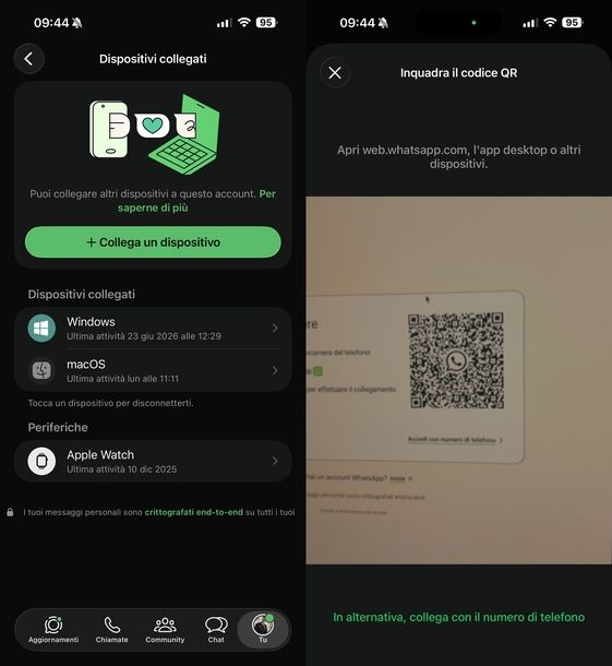 Collegare smartphone a WhatsApp Web codice QR