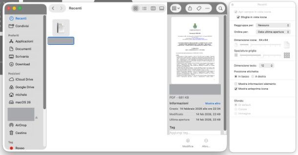 Anteprima foto macOS