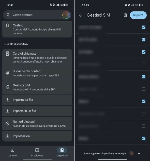 Come trasferire i contatti da una SIM all'altra Android