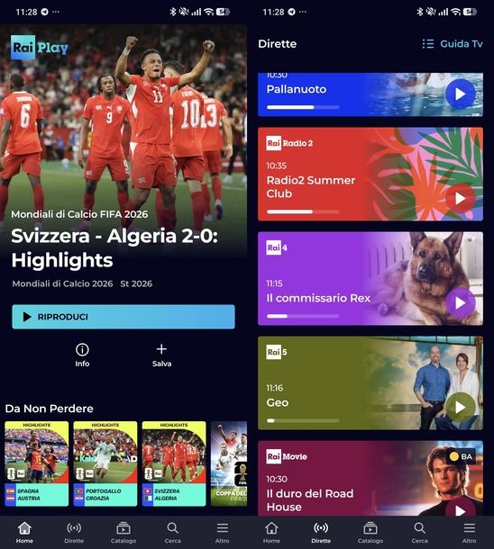 Vedere Rai 4 app
