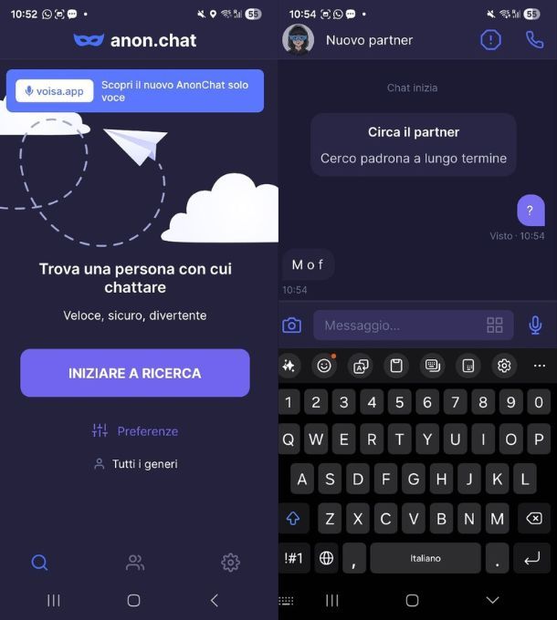 App per chattare in anonimo