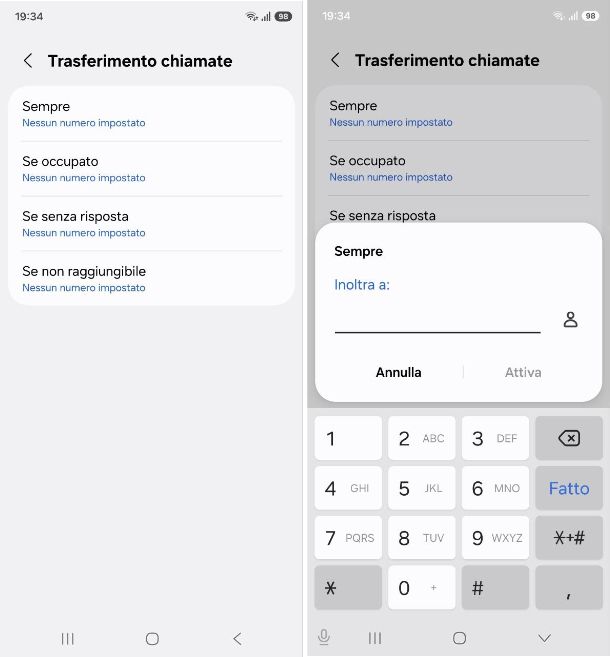 Come attivare il trasferimento di chiamata su Samsung