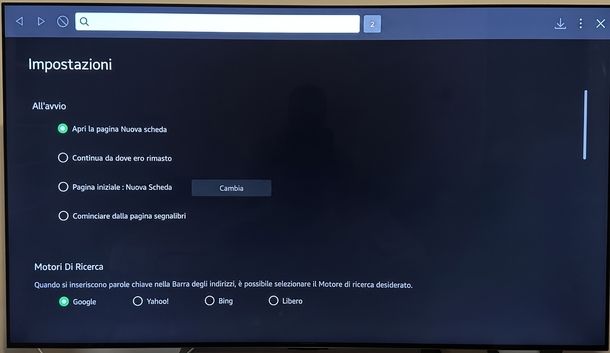Vedere Internet su TV LG