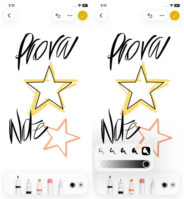 app Note Apple scrivere a mano