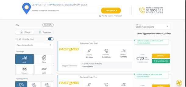 fastweb sostariffe