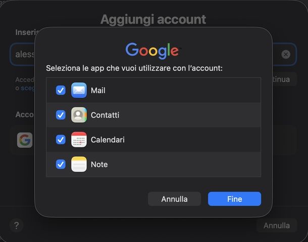 Configurare Mail su macOS