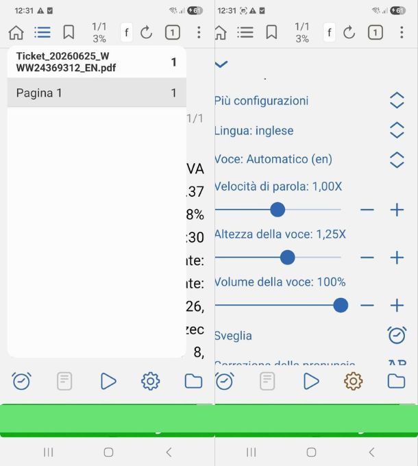 App per leggere testo