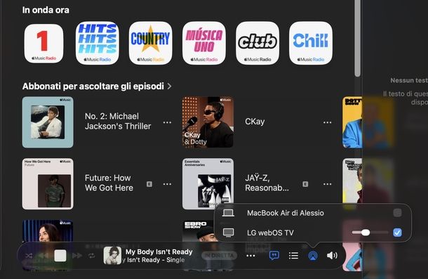 Attivare AirPlay su Mac