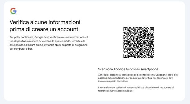 Crea account Gmail