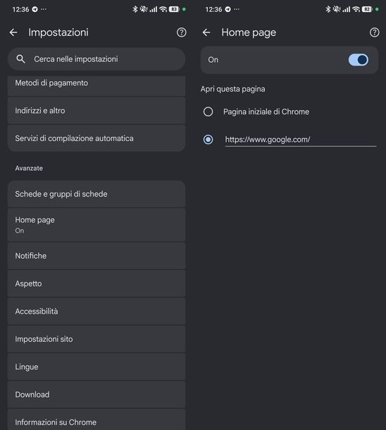 Togliere Yahoo come pagina iniziale da Chrome Android