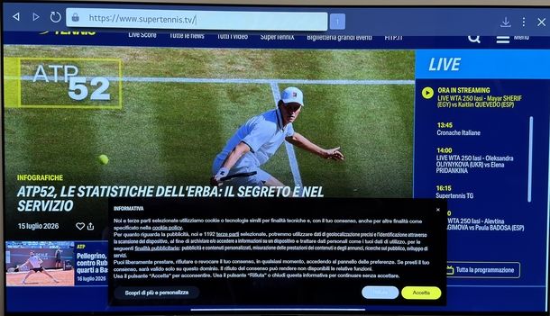 Vedere SuperTennis su Smart TV