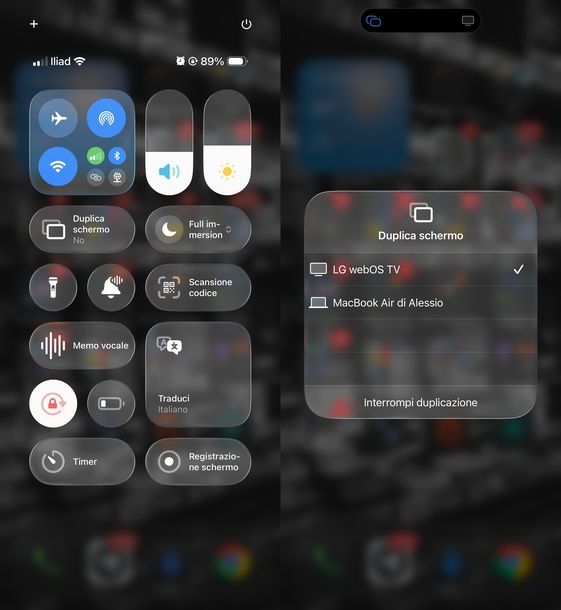 Attivare AirPlay su iPhone