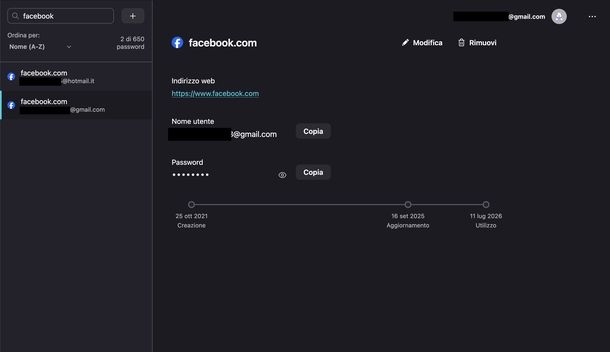 Trovare email Facebook