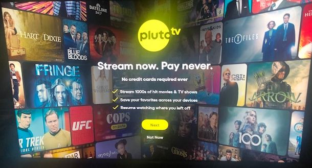 Accedere a Pluto TV da TV