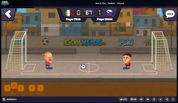 schermata gioco Goal Heads