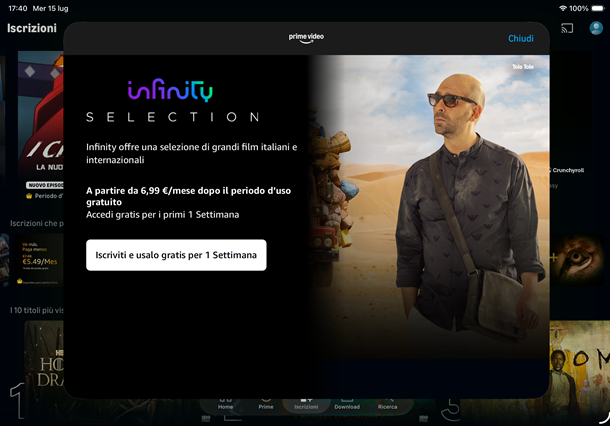 infinity selection app