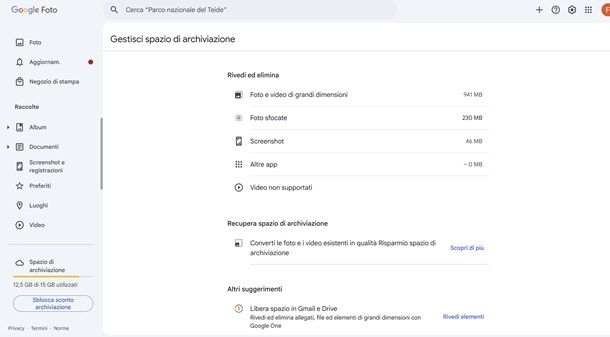 Come liberare spazio su Google Foto