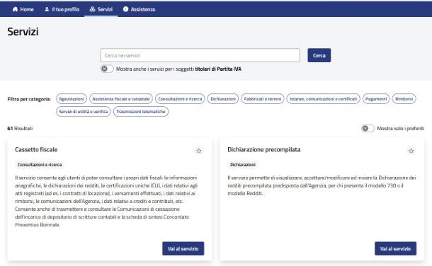 Servizi Agenzia delle Entrate