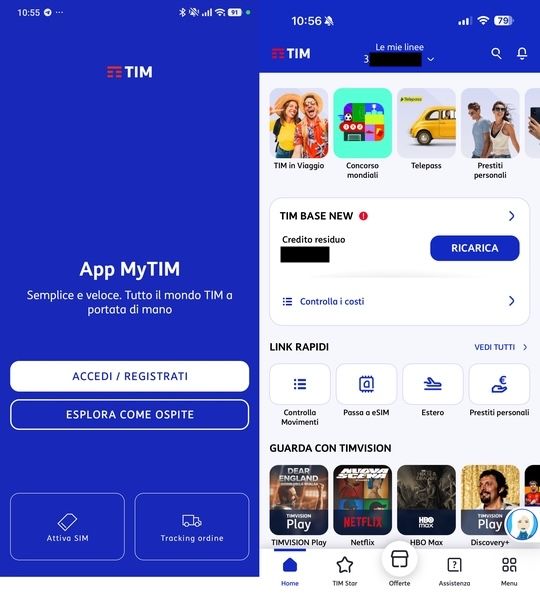 Vedere credito su telefono app TIM