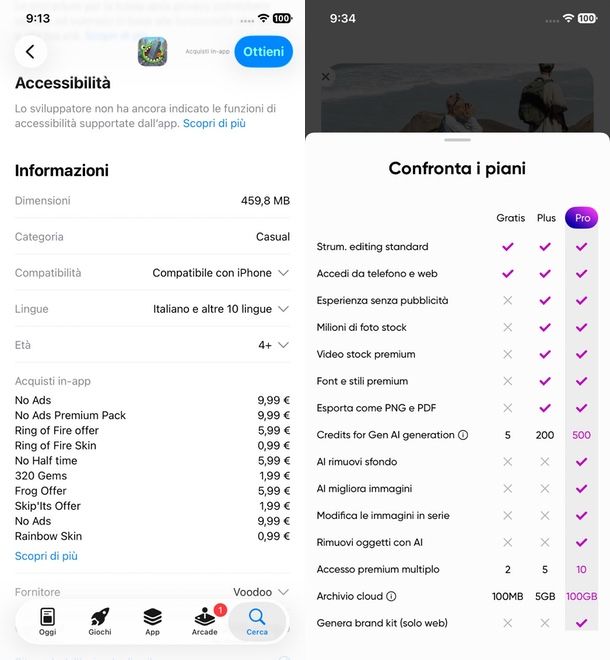 verificare versione senza pubblicità app