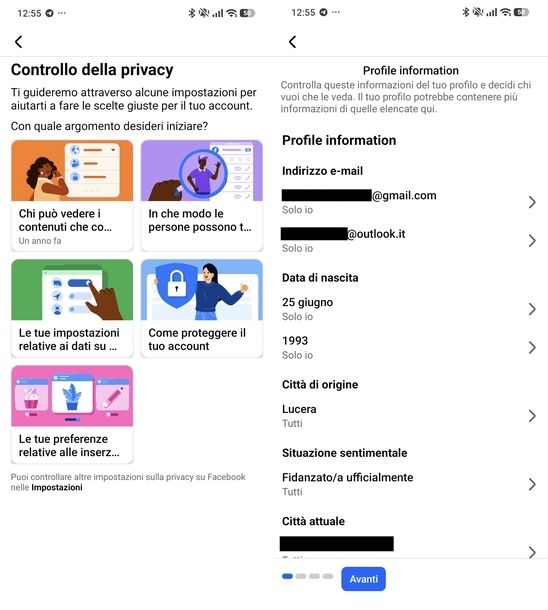 Gestire privacy profilo Facebook
