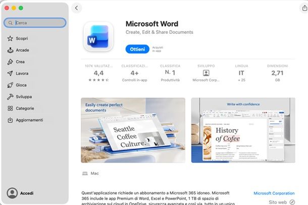 word mac app store