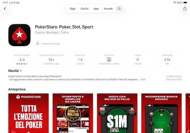 PokerStars su iPad