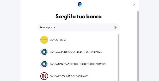 Collegare conto BancoPosta a PayPal
