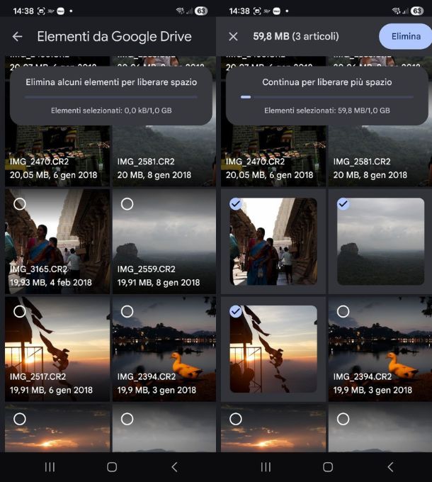 Come liberare spazio su Google Foto