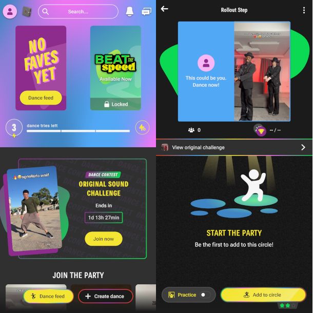 schermate app Groovetime