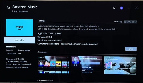 Installare app su Smart TV LG